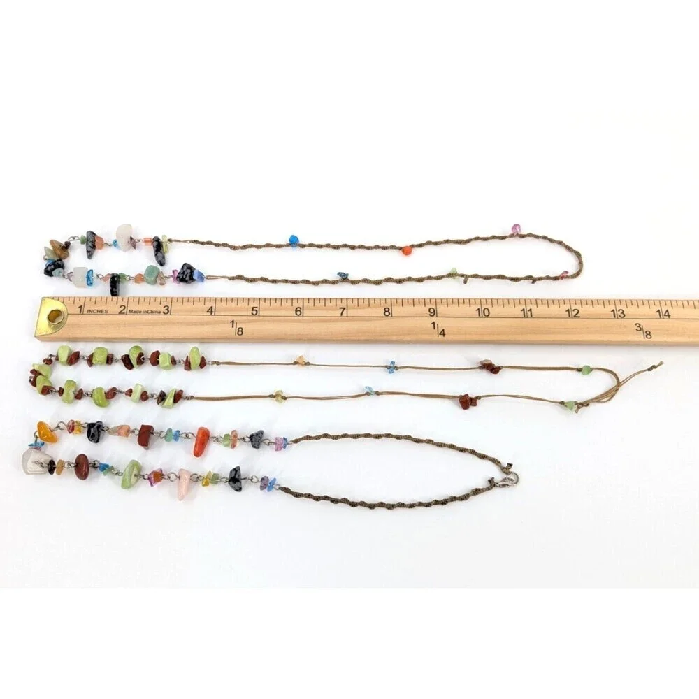 Boho Layered‎ Necklace Chunky Stones Handmade Statement Piece Coachella Festival
